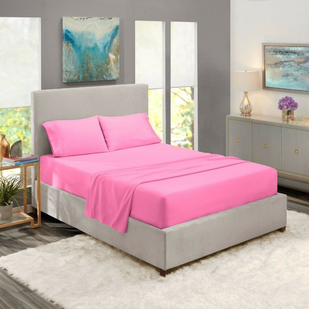 Light Pink Egyptian Comfort Bed Sheets 4 Piece!